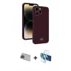 ieg™ iPhone 13 Pro Max Kılıf Vadi Çizgi Prime - Siyah 3D Antistatik Cam Ekran Koruyucu + Rainbow Kamera Lens Koruma Cam - MI