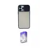 ieg™ iPhone 13 Pro Max Kılıf Vadi Çizgi - Siyah Bilvis 5in1 3D Magic Cam Ekran Koruyucu