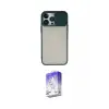 ieg™ iPhone 13 Pro Max Kılıf Vadi Çizgi - Siyah Bilvis 5in1 3D Magic Cam Ekran Koruyucu