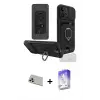 ieg™ iPhone 13 Pro Max Kılıf Vadi Form Prime - Siyah Bilvis 5in1 3D Magic Cam Ekran Koruyucu + Rainbow Kamera Lens Koruma Cam - REGD