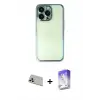 ieg™ iPhone 13 Pro Max Kılıf Vadi Minimal - Siyah Bilvis 5in1 3D Magic Cam Ekran Koruyucu + Rainbow Kamera Lens Koruma Cam - REGD