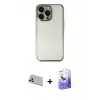 ieg™ iPhone 13 Pro Max Kılıf Vadi Minimal - Siyah Bilvis 5in1 5D Magic Hayalet Cam Ekran Koruyucu + Rainbow Kamera Lens Koruma Cam - BZ
