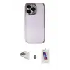 ieg™ iPhone 13 Pro Max Kılıf Vadi Minimal - Siyah Joko 5D Cam + Pers Alüminyum Kamera Lens - GD