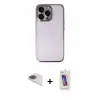 ieg™ iPhone 13 Pro Max Kılıf Vadi Minimal - Siyah Joko 5D Cam + Pers Alüminyum Kamera Lens - GI