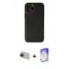 ieg™ iPhone 13 Pro Max Kılıf Yadigar Klasik - Siyah Bilvis 5in1 3D Magic Cam Ekran Koruyucu + Rainbow Kamera Lens Koruma Cam - KI