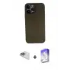 ieg™ iPhone 13 Pro Max Kılıf Yadigar Yansıma Serisi - Siyah Bilvis 5in1 3D Magic Cam Ekran Koruyucu + Pers Alüminyum Kamera Lens - SABE