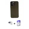 ieg™ iPhone 13 Pro Max Kılıf Yadigar Yansıma Serisi - Siyah Bilvis 5in1 3D Magic Cam Ekran Koruyucu + Pers Alüminyum Kamera Lens - LT