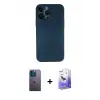ieg™ iPhone 13 Pro Max Kılıf Yadigar Yansıma Serisi - Siyah Bilvis 5in1 5D Magic Hayalet Cam Ekran Koruyucu + Neon Fosforlu Kamera Lens - MI