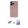 ieg™ iPhone 13 Pro Max Kılıf Yadigar Yansıma Serisi - Siyah Bilvis 5in1 5D Magic Hayalet Cam Ekran Koruyucu + Renkli Kamera Lens Koruma Cam - MI