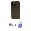 ieg™ iPhone 13 Pro Max Kılıf Yadigar Yansıma Serisi - Siyah Bilvis 5in1 5D Magic Hayalet Cam Ekran Koruyucu + Rainbow Kamera Lens Koruma Cam - KI