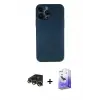 ieg™ iPhone 13 Pro Max Kılıf Yadigar Yansıma Serisi - Siyah Bilvis 5in1 5D Magic Hayalet Cam Ekran Koruyucu + Raze Metal Kamera Lens - GD