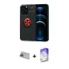 ieg™ iPhone 13 Pro Max Kılıf Yankı Form Prime - Siyah Bilvis 5in1 3D Magic Cam Ekran Koruyucu + Rainbow Kamera Lens Koruma Cam - MR