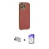 ieg™ iPhone 13 Pro Max Kılıf Yankı Serisi - Siyah Bilvis 5in1 3D Magic Cam Ekran Koruyucu + Rainbow Kamera Lens Koruma Cam - BZ