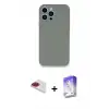 ieg™ iPhone 13 Pro Max Kılıf Zirve Modern Özel Seri - Siyah Bilvis 5in1 3D Magic Cam Ekran Koruyucu + Pers Alüminyum Kamera Lens - KI