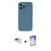 ieg™ iPhone 13 Pro Max Kılıf Zirve Modern Özel Seri - Siyah Bilvis 5in1 3D Magic Cam Ekran Koruyucu + Pers Alüminyum Kamera Lens - GI
