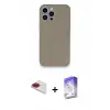 ieg™ iPhone 13 Pro Max Kılıf Zirve Modern Özel Seri - Siyah Bilvis 5in1 3D Magic Cam Ekran Koruyucu + Pers Alüminyum Kamera Lens - KI