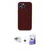 ieg™ iPhone 13 Pro Max Kılıf Zirve Modern Özel Seri - Siyah Bilvis 5in1 5D Magic Hayalet Cam Ekran Koruyucu + Pers Alüminyum Kamera Lens - SABE