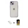 ieg™ iPhone 14 Kılıf Ahenk Çizgi Serisi - Siyah Buffer Cam Ekran Koruyucu + Diamond Kamera Lens - KI