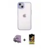 ieg™ iPhone 14 Kılıf Ahenk Çizgi Serisi - Siyah Buffer Cam Ekran Koruyucu + Raze Metal Kamera Lens - GS