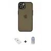 ieg™ iPhone 14 Kılıf Ahenk Çizgi Serisi - Siyah Joko Magic 5D Cam + Diamond Kamera Lens - PE