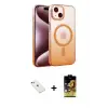 ieg™ iPhone 14 Kılıf Ahenk Doku Özel Seri - Siyah Buffer Cam Ekran Koruyucu + Diamond Kamera Lens - SABE