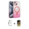 ieg™ iPhone 14 Kılıf Ahenk Doku Özel Seri - Siyah Buffer Cam Ekran Koruyucu + Shine Kamera Lens - KI