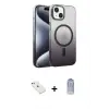 ieg™ iPhone 14 Kılıf Ahenk Doku Özel Seri - Siyah Joko Magic 5D Cam + Diamond Kamera Lens - SABE