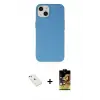 ieg™ iPhone 14 Kılıf Ahenk Serisi - Siyah Buffer Cam Ekran Koruyucu + Diamond Kamera Lens - PE