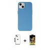 ieg™ iPhone 14 Kılıf Ahenk Serisi - Siyah Buffer Cam Ekran Koruyucu + Shine Kamera Lens - KI