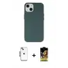 ieg™ iPhone 14 Kılıf Ahenk Serisi - Siyah Buffer Cam Ekran Koruyucu + Shine Kamera Lens - MI