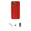 ieg™ iPhone 14 Kılıf Akış Doku - Siyah Joko Magic 5D Hayalet Cam + Diamond Kamera Lens - KI