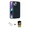 ieg™ iPhone 14 Kılıf Çekirdek Modern Prime - Siyah Buffer Cam Ekran Koruyucu + Diamond Kamera Lens - KI