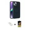 ieg™ iPhone 14 Kılıf Çekirdek Modern Prime - Siyah Buffer Cam Ekran Koruyucu + Diamond Kamera Lens - PE