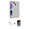 ieg™ iPhone 14 Kılıf Çekirdek Modern Prime - Siyah Buffer Hayalet Cam Ekran Koruyucu + Diamond Kamera Lens - SABE