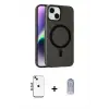 ieg™ iPhone 14 Kılıf Çekirdek Modern Prime - Siyah Joko Magic 5D Cam + Shine Kamera Lens - MI