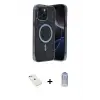 ieg™ iPhone 14 Kılıf Eksen Çizgi - Siyah Joko Magic 5D Cam + Diamond Kamera Lens - SABE