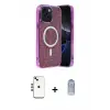 ieg™ iPhone 14 Kılıf Eksen Çizgi - Siyah Joko Magic 5D Cam + Shine Kamera Lens - GD