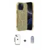 ieg™ iPhone 14 Kılıf Eksen Çizgi - Siyah Joko Magic 5D Cam + Shine Kamera Lens - GI