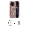 ieg™ iPhone 14 Kılıf Eksen Çizgi - Siyah Joko Magic 5D Cam + Shine Kamera Lens - KI