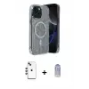 ieg™ iPhone 14 Kılıf Eksen Çizgi - Siyah Joko Magic 5D Cam + Shine Kamera Lens - KI