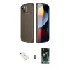 ieg™ iPhone 14 Kılıf Eksen Form Prime - Şeffaf 360 Full Body Arka Koruyucu + Diamond Kamera Lens - SABE