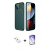 ieg™ iPhone 14 Kılıf Eksen Form Prime - Siyah Bilvis 5in1 3D Magic Cam Ekran Koruyucu + Diamond Kamera Lens - SABE