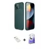 ieg™ iPhone 14 Kılıf Eksen Form Prime - Siyah Bilvis 5in1 5D Magic Hayalet Cam Ekran Koruyucu + Diamond Kamera Lens - KI