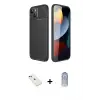 ieg™ iPhone 14 Kılıf Eksen Form Prime - Siyah Joko Magic 5D Cam + Diamond Kamera Lens - KI