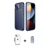 ieg™ iPhone 14 Kılıf Eksen Form Prime - Siyah Joko Magic 5D Cam + Shine Kamera Lens - MI