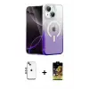 ieg™ iPhone 14 Kılıf Eksen Minimal Özel Seri - Siyah Buffer Cam Ekran Koruyucu + Shine Kamera Lens - MI