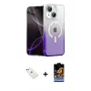 ieg™ iPhone 14 Kılıf Eksen Minimal Özel Seri - Siyah Buffer Hayalet Cam Ekran Koruyucu + Diamond Kamera Lens - PE
