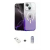 ieg™ iPhone 14 Kılıf Eksen Minimal Özel Seri - Siyah Joko Magic 5D Cam + Diamond Kamera Lens - YL