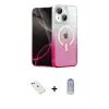 ieg™ iPhone 14 Kılıf Eksen Minimal Özel Seri - Siyah Joko Magic 5D Cam + Diamond Kamera Lens - YL