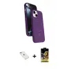 ieg™ iPhone 14 Kılıf İz Işık Koleksiyonu - Siyah Buffer Cam Ekran Koruyucu + Diamond Kamera Lens - KI